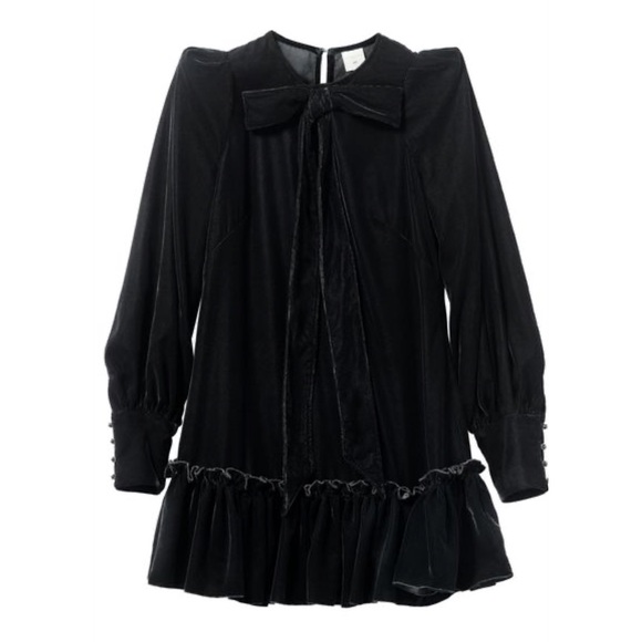 The Vampire’s Wife X H&M Pussy Bow Tie Velvet Dress 🖤 - Picture 6 of 17